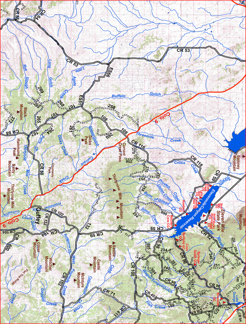 Guffey Hartsel Lake George Area Map